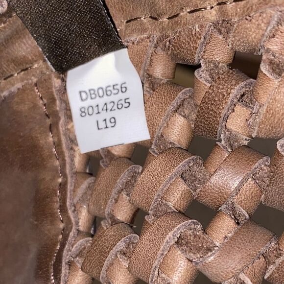 Frye Melissa Woven Shopper Tote Dark Brown Leather NO WALLET - Picture 9 of 10